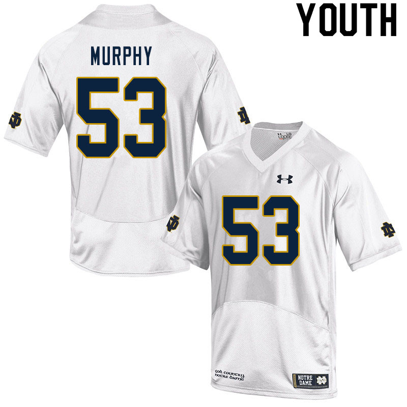 Youth NCAA Notre Dame Fighting Irish #53 Quinn Murphy Stitched College Under Armour Authentic White Football Jersey RQ10F48MV